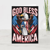 God Bless America Flag Jesus Christian Eagle Patri カード (正面)