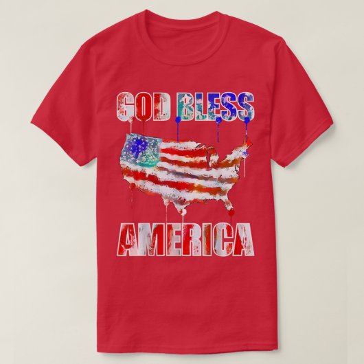God Bless America Graffiti style American Art  Tシャツ (デザイン正面)