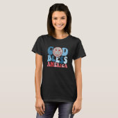 God Bless America Happy顔7月4日 Tシャツ (正面フル)