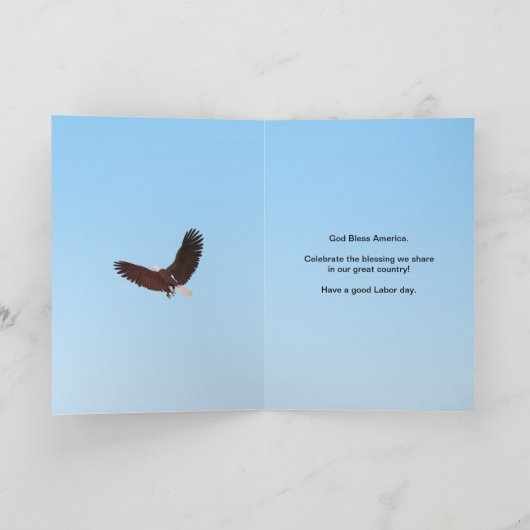 God Bless America Labor Dayカード カード (内部)