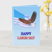 God Bless America Labor Dayカード カード (黄色い花)