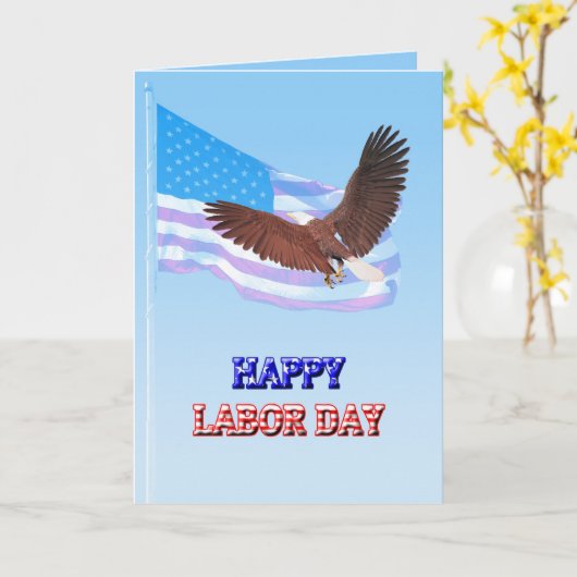 God Bless America Labor Dayカード カード (黄色い花)