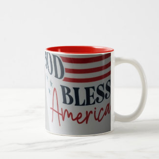 God Bless America patriotic mug ツートーンマグカップ