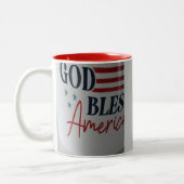 God Bless America patriotic mug ツートーンマグカップ (左)