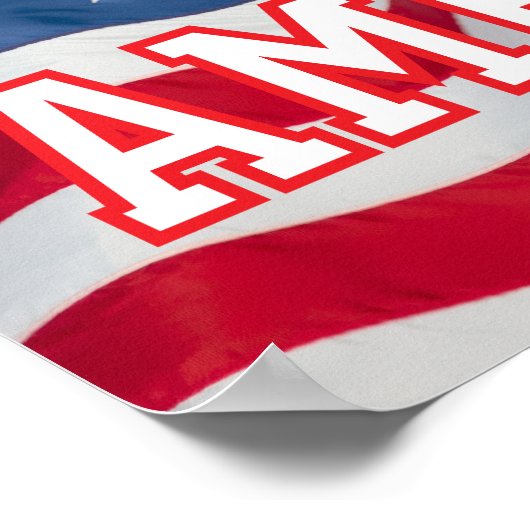 God Bless America Pster  w/flag  ポスター (角)