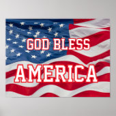 God Bless America Pster  w/flag  ポスター (正面)