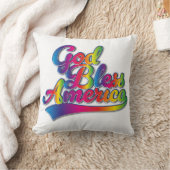 God Bless America Rainbowロゴ クッション (ブランケット)