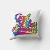 God Bless America Rainbowロゴ クッション (裏面)