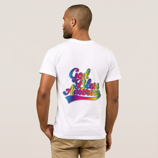 God Bless America Rainbowロゴ Tシャツ (裏面フル)