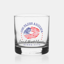 God Bless America - Rocks Glass