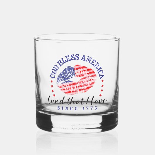 God Bless America - Rocks Glass ウイスキーグラス (正面)