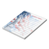 God Bless America Statue of Liberty Lined ノートパッド (回転)