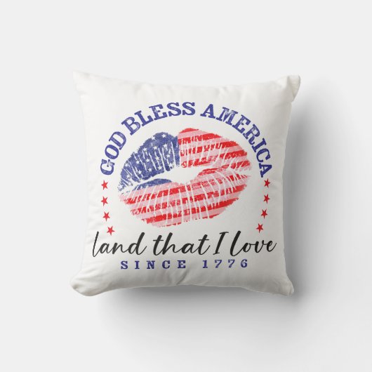 God Bless America - Throw Pillow クッション (正面)