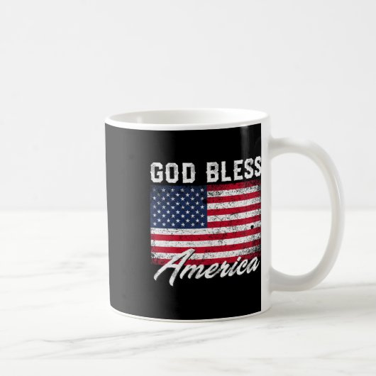 God Bless America Usa Flag 4th Of July Patriotic  コーヒーマグカップ (右)