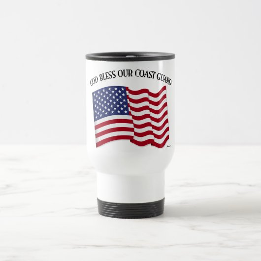 GOD BLESS COAST GUARD with & US flag トラベルマグ (中央)