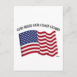 GOD BLESS COAST GUARD with & US flag ポストカード