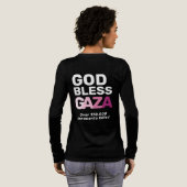God Bless Gaza Anti-War Honoring Innocent Lives トライブレンドTシャツ (背面全体)