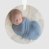 God Bless Navy Blue宗教少年バプテスマ写真 オーナメント (裏面)