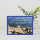 God Bless New Year 2026 Blue Sea Photo Christian シーズンカード (スタンド正面)