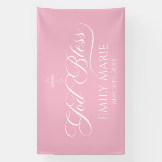 GOD BLESS PINK banner backdrop  横断幕 (縦)