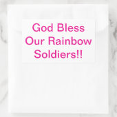 God Bless Rainbow Soldiers Hankamer Artjunkhaus 長方形シール (バッグ)