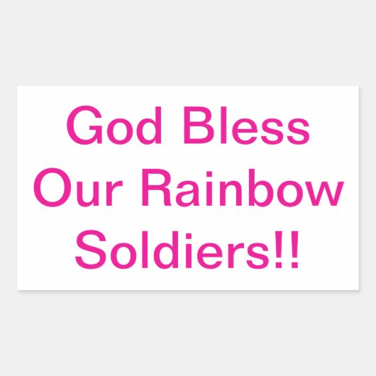 God Bless Rainbow Soldiers Hankamer Artjunkhaus 長方形シール (正面)