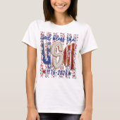 God-Bless-The-USA- 花柄 7月4日  Tシャツ (正面)