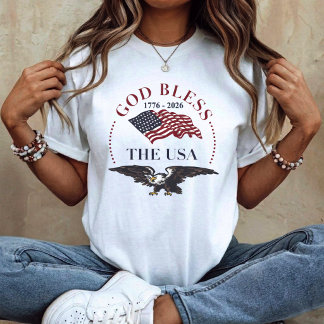 God Bless the USA – 1776–2026 Patriotic Eagle Tシャツ