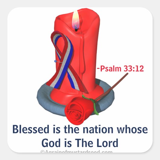 God Bless the USA Ribbon スクエアシール (正面)