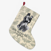 God bless us everyone Dickens Christmas Carol ラージクリスマスストッキング (正面 (吊り時))