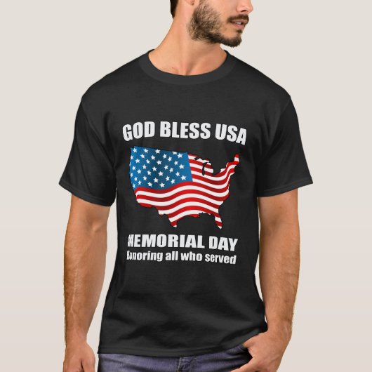 God Bless USAメモリアルデーメンズ Tシャツ (正面)