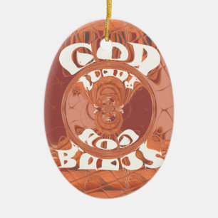 God Bless You – アフリカインスパイアスピリチュアルプリント セラミックオーナメント