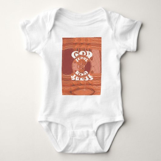 God Bless You – アフリカインスパイアスピリチュアルプリント ベビーボディスーツ (正面)