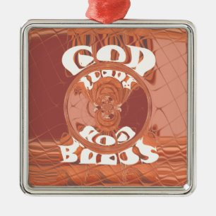 God Bless You – アフリカインスパイアスピリチュアルプリント メタルオーナメント