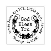 God Bless You Ivy Laurel with差出人住所 セルフインキングスタンプ (デザイン)