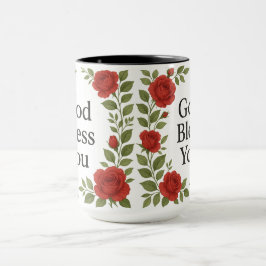 God Bless You Religious Rose Floral マグカップ