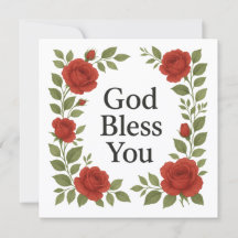 God Bless You Religious Rose Floral Cards
