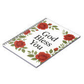 God Bless You Religious Rose Floral Cards ノートブック (左側)