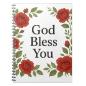 God Bless You Religious Rose Floral Cards ノートブック (正面)