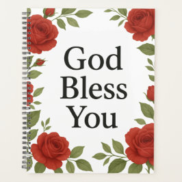 God Bless You Religious Rose Floral Cards プランナー手帳