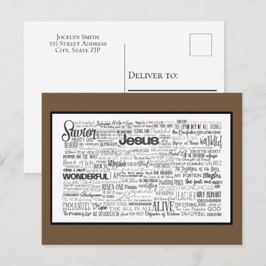 God Brown White ポストカード (正面/裏面)