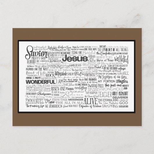 God Brown White ポストカード (正面)