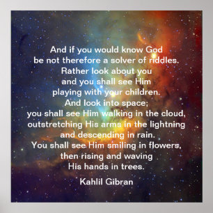 God by Kahlil Gibran ポスター