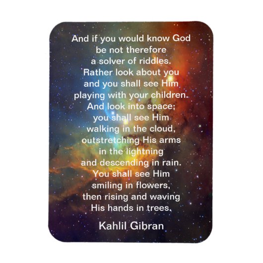 God by Kahlil Gibran マグネット (縦)