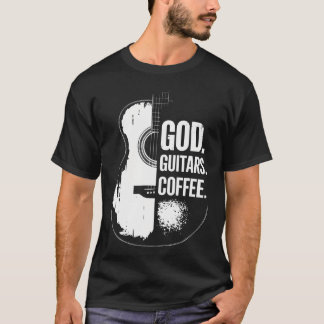 God Coffee Guitar Christian Guitarist And Guitar L Tシャツ