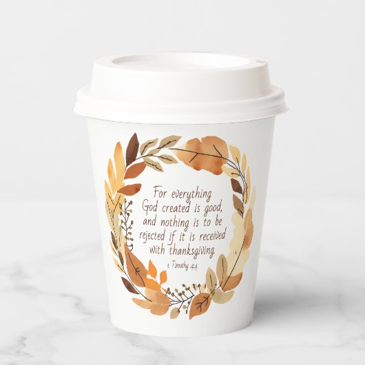 God Created Good | Thanksgiving Wreath | Neutrals 紙コップ (正面)