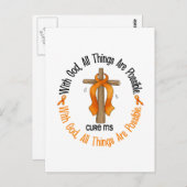 GOD CROSS 1を持つ多発性硬化症MS ポストカード (正面/裏面)