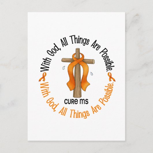 GOD CROSS 1を持つ多発性硬化症MS ポストカード (正面)