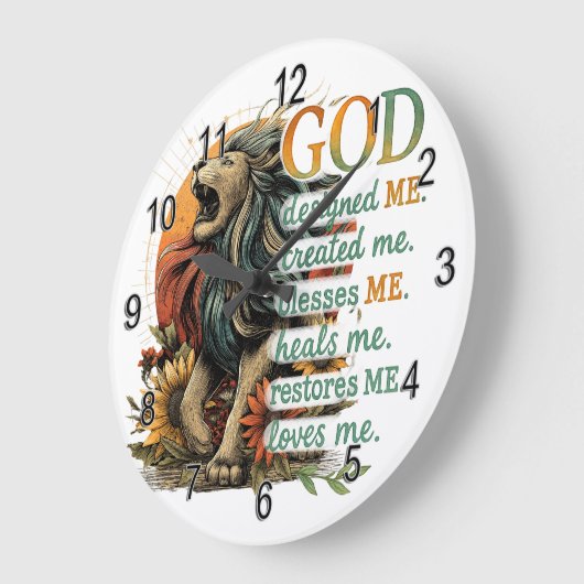 God Designed Me...  ラージ壁時計 (傾斜)