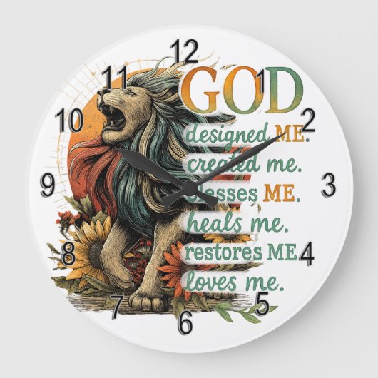 God Designed Me...  ラージ壁時計 (正面)